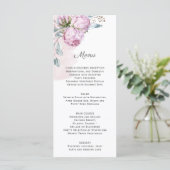 Blush Pink Peonies Sage Greenery Wedding Menu (Staand voorkant)