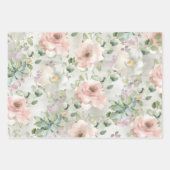 Blush Pink Peonies Succulents & Eucalyptus Vines Inpakpapier Vel (Voorkant)