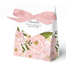 Blush Pink Peonies Vrijgezellenfeest Favor Boxes