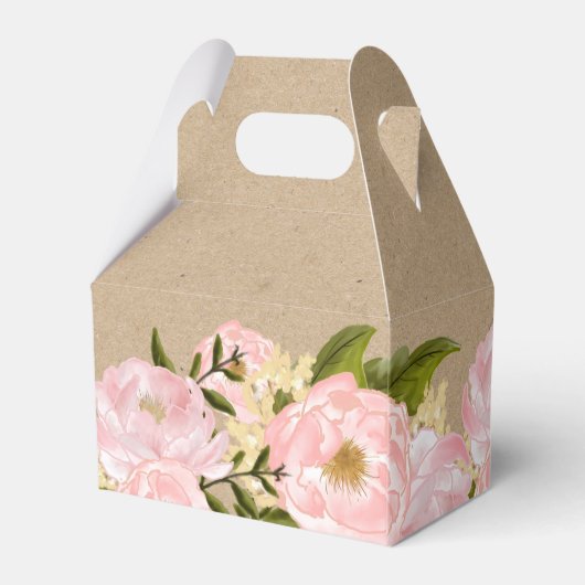 Blush Pink Peonies Vrijgezellenfeest Favor Boxes Bedankdoosjes (Achterkant)