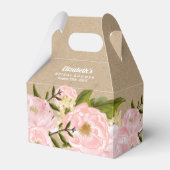 Blush Pink Peonies Vrijgezellenfeest Favor Boxes Bedankdoosjes (Voorkant Zijde)