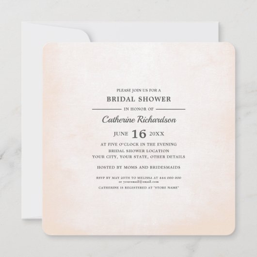 Blush Pink Peonies Vrijgezellenfeest Kaart (Achterkant)