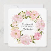 Blush Pink Peonies Vrijgezellenfeest Kaart (Voorkant)