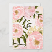 Blush Pink Peonies Vrijgezellenfeest Kaart (Achterkant)