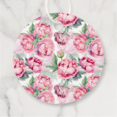 Blush Pink Peonies Waterverf Dank u Bedankjes Labels (Achterkant)