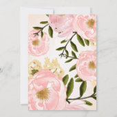 Blush Pink Peonies Waterverf Weddenschap Kaart (Achterkant)