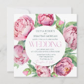 Blush Pink Peonies Waterverf Weddenschap Kaart (Voorkant)