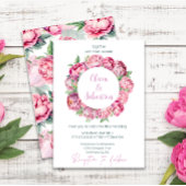 Blush Pink Peonies Waterverf Weddenschap Kaart