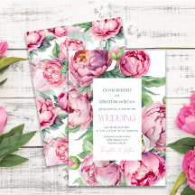 Blush Pink Peonies Waterverf Weddenschap