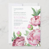 Blush Pink Peonies Waterverf Weddenschap Kaart (Voorkant)