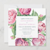 Blush Pink Peonies Waterverf Weddenschap Kaart (Voorkant)