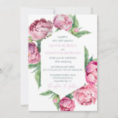 Blush Pink Peonies Waterverf Weddenschap Kaart (Voorkant)