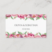 Blush Pink Peonies Waterverf Weddenschap Plaatskaartje (Achterkant)