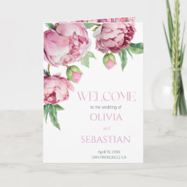 Blush Pink Peonies Waterverf Weddenschap Programma