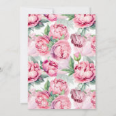 Blush Pink Peonies Waterverf Weddenschap Save The Date (Achterkant)