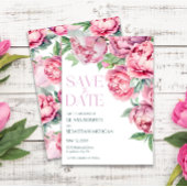 Blush Pink Peonies Waterverf Weddenschap Save The Date