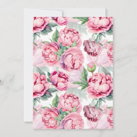Blush Pink Peonies Waterverf Weddenschap Save The Date (Achterkant)