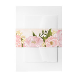 Blush Pink Peonies Waterverf Weddenschap Uitnodigingen Wikkel