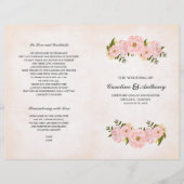 Blush Pink Peonies Waterverf Wedding Programs (Voorkant)