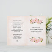 Blush Pink Peonies Waterverf Wedding Programs (Staand voorkant)