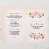 Blush Pink Peonies Waterverf Wedding Programs (Voorkant / Achterkant)