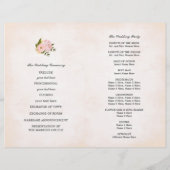 Blush Pink Peonies Waterverf Wedding Programs (Achterkant)
