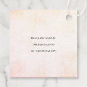 Blush Pink Peonies Weddenschap Bedankt Bedankjes Labels (Achterkant)