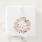 Blush Pink Peonies Weddenschap Bedankt Bedankjes Labels (In situ)