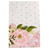 Blush Pink Peonies Weddenschap Favor Bags Medium Cadeauzakje (Voorkant)