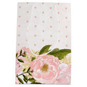 Blush Pink Peonies Weddenschap Favor Bags Medium Cadeauzakje (Achterkant)