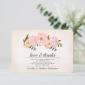 Blush Pink Peonies Weddenschap Hartelijk dank Bedankkaart (Staand voorkant)