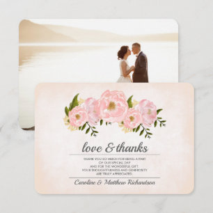 Blush Pink Peonies Weddenschap Hartelijk dank Bedankkaart