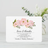 Blush Pink Peonies Weddenschap Hartelijk dank Bedankkaart (Staand voorkant)