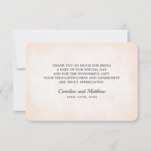 Blush Pink Peonies Weddenschap Hartelijk dank Bedankkaart (Achterkant)