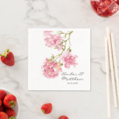 Blush Pink Peonies Wedding Napkins Servet (Insitu)