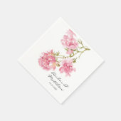 Blush Pink Peonies Wedding Napkins Servet (Hoek)