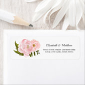 Blush Pink Peonies Wedding Return Address Labels (Insitu)