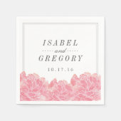 Blush Pink Peonies Wedding Servet (Voorkant)