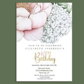 Blush Pink Peony 40th Birthday Kaart