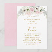 Blush Pink Peony Anemone Gold Bachelorette Party Kaart (Voorkant / Achterkant)