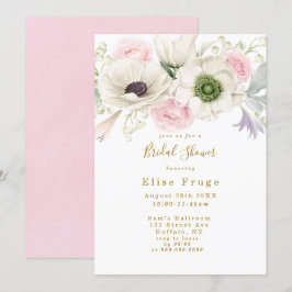 Blush Pink Peony Anemone Gold Vrijgezellenfeest In Kaart
