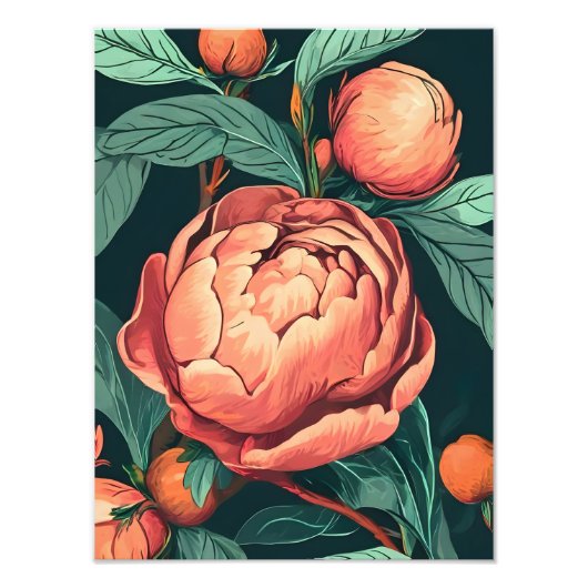 Blush Pink Peony Canvas Kunst Foto Afdruk (Voorkant)