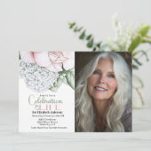 Blush Pink Peony Celebration Of Life Invitation Kaart (Staand voorkant)