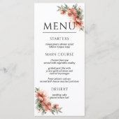 Blush Pink Peony Coral Elegant Dinner Wedding Menu (Voorkant)