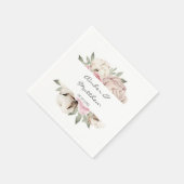 Blush Pink Peony Cotton Weddenschap Servet (Hoek)