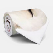 Blush Pink Peony Cream Cotton Groom Weddenschap Stropdas (Opgerold)