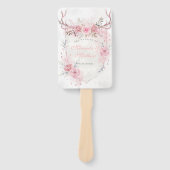 Blush Pink Peony Deer Antlers Weddenschap Handwaaier (Voorkant)