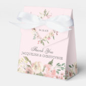 Blush Pink Peony Elegant Waterverf Floral Wedding Bedankdoosjes (Voorkant Zijde)