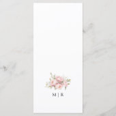 Blush Pink Peony Elegant Waterverf Wedding Menu (Achterkant)