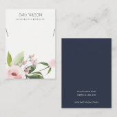 BLUSH PINK PEONY FLORA WATERVERF KETTING DISPLAY VISITEKAARTJE (Voorkant / Achterkant)